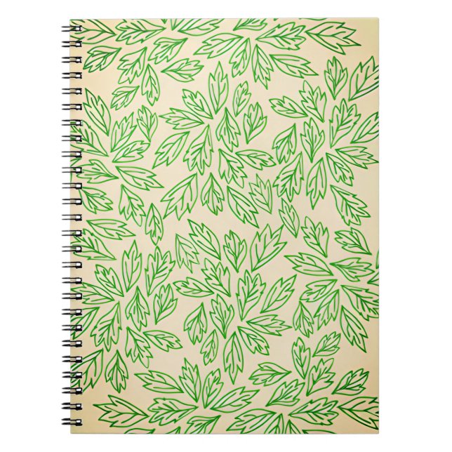 Cahier à motif de feuille inspiré de la nature (Devant)