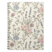 Cahier à motif de fleurs sauvages vintage Cottagec