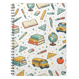 Cahier à motif de fournitures scolaires pour la re