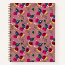 Cahier à motif de framboise