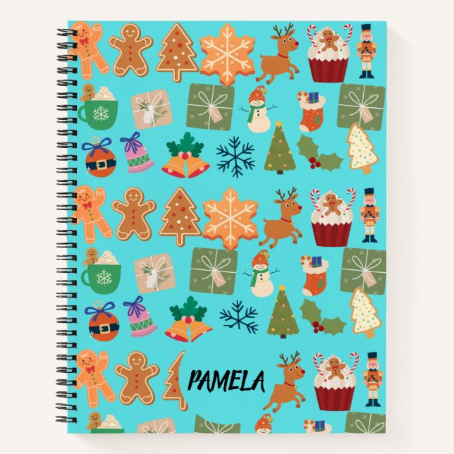 Cahier à motif de Noël festif (Devant)