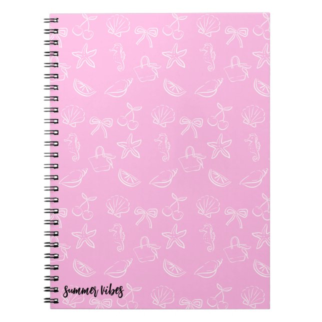 Cahier à motif de rubans et de cerises Coquette Mi (Devant)