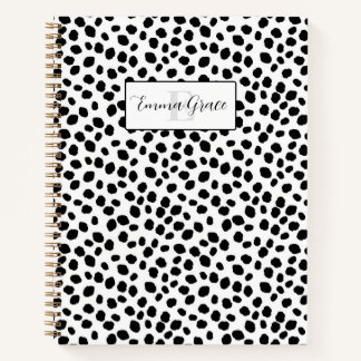 Cahier à motif de taches de dalmatien noir et blan