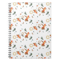 Cahier à motif floral de colibri d'automne