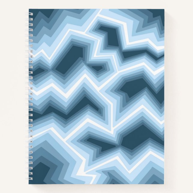 Cahier à motif géométrique bleu (Devant)