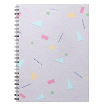 Cahier à motif géométrique violet pâle des années 