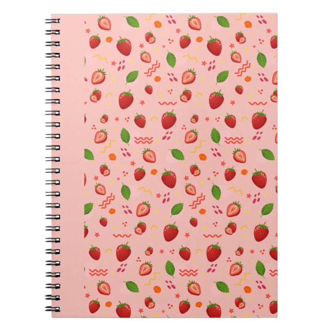 Cahier à motif joli fraise (Devant)