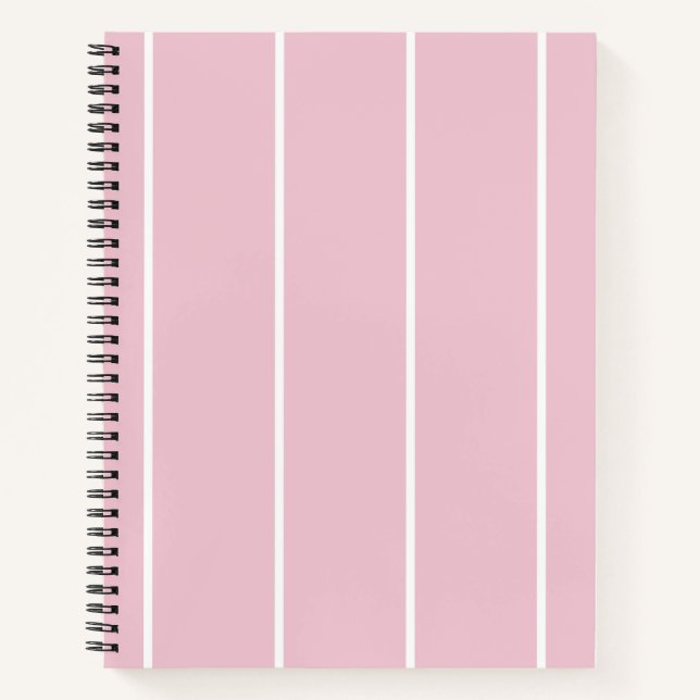 Cahier à motif rayure minimal rose (Devant)