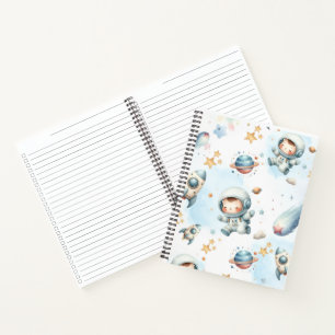 Cahier à motif spatial de bébé astronaute mignon