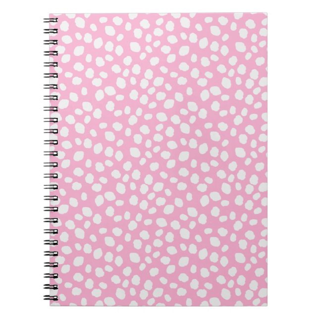 Cahier à motif tacheté rose et blanc (Devant)