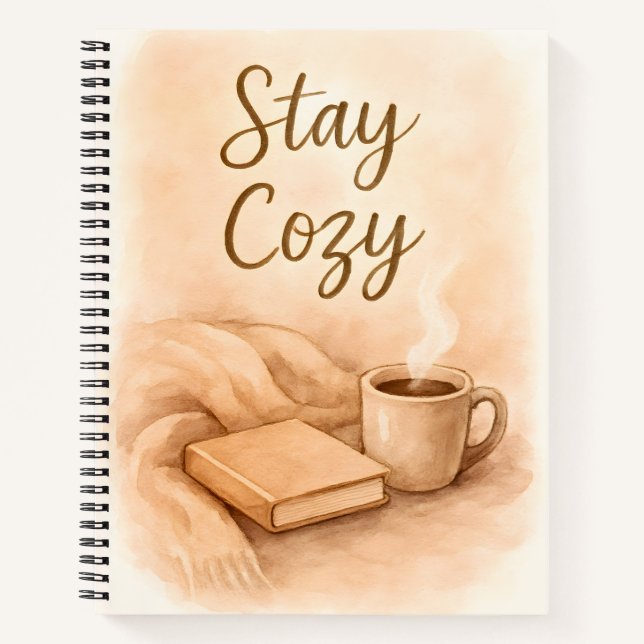 Cahier à motifs aquarelle Restez Cosy - Inspiré du (Devant)