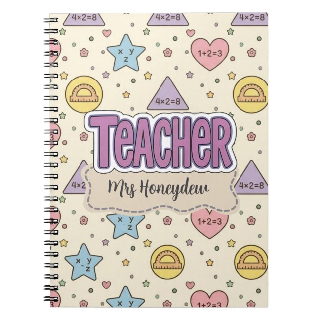 Cahier à motifs enseignants formes mignonnes école (Devant)