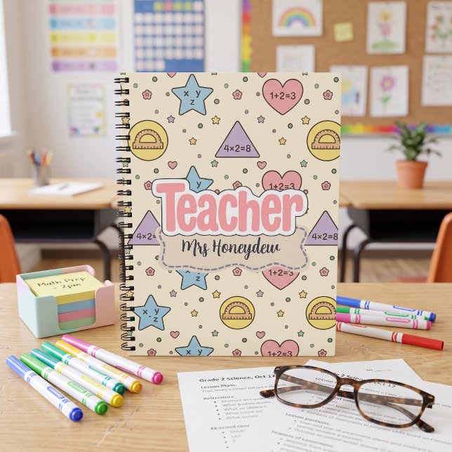Cahier à motifs enseignants formes mignonnes école (Créateur téléchargé)