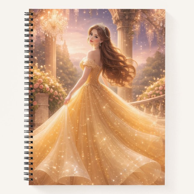 Cahier à papier millimétré de princesse mignonne (Devant)