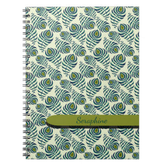 Cahier à plumes de paon bohème