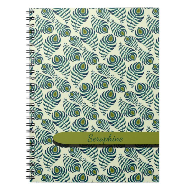 Cahier à plumes de paon bohème (Devant)