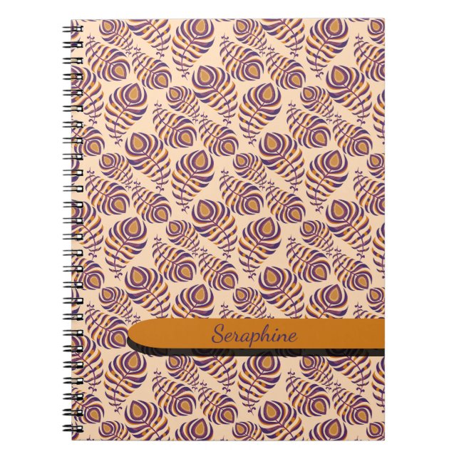 Cahier à plumes de paon bohème (Devant)