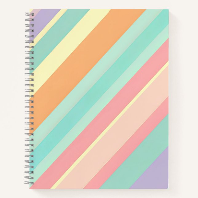 Cahier à rayures pastel (Devant)