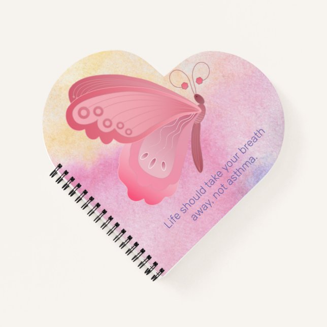 Cahier à reliure en spirale en forme de cœur (Devant)