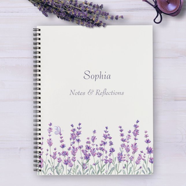 Cahier à reliure lavande florale aquarelle violett (Créateur téléchargé)