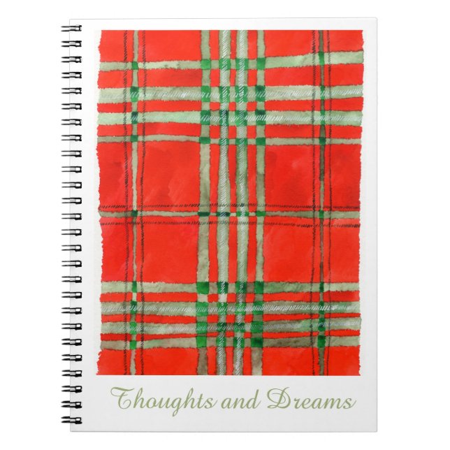 Cahier à reliure spirale 6,5x8,75 TARTAN SCOTT ROU (Devant)
