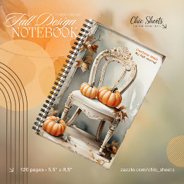 Cahier à reliure spirale à design automnal personn