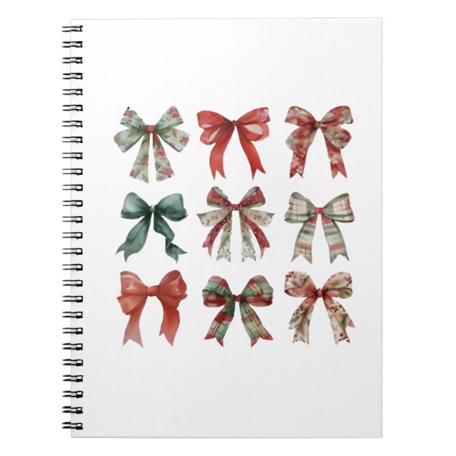 Cahier à reliure spirale à noeud de Noël (Devant)