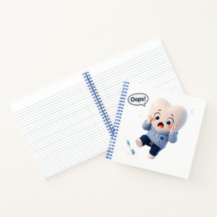 Cahier à reliure spirale à personnage de dent mign