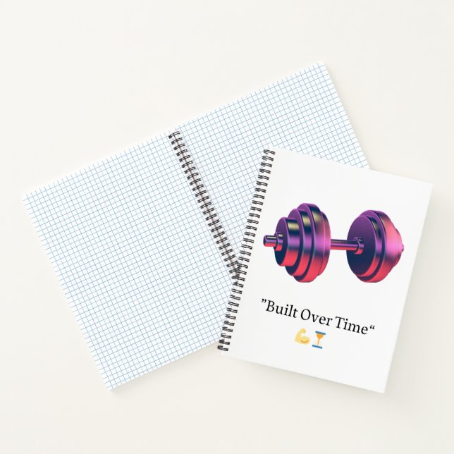 Cahier à reliure spirale avec motif d'haltère moti (Intérieur)
