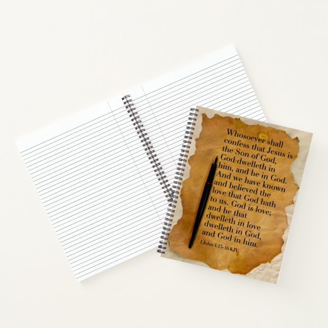 Cahier à reliure spirale avec verset de la Bible K (Intérieur)