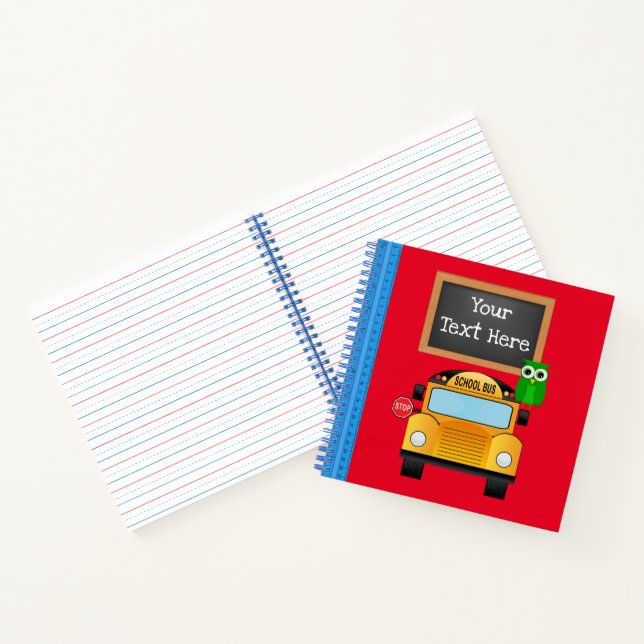 Cahier à reliure spirale Bus Scolaire Et Hibou (Intérieur)