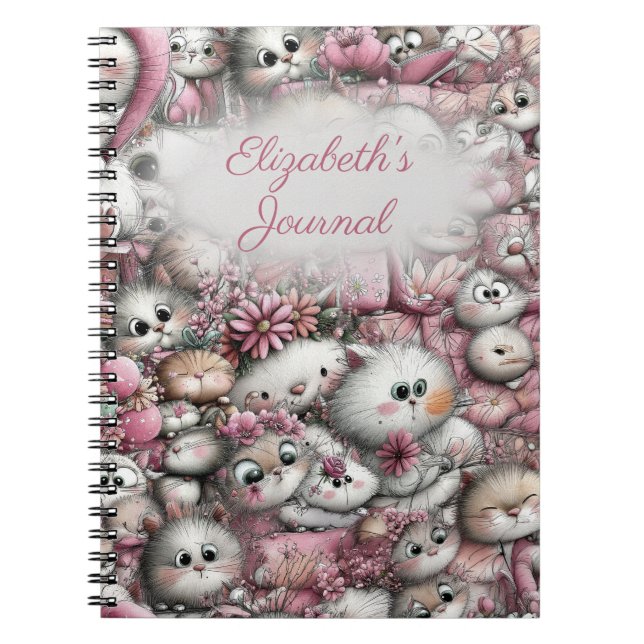 Cahier à reliure spirale Collage de chats très mig (Devant)