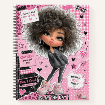 Cahier à reliure spirale Collage Rose Mignon et Im
