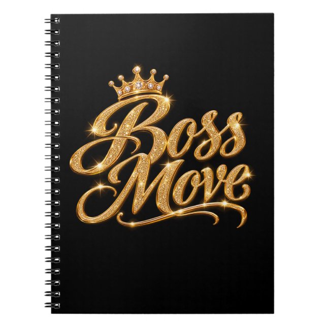 Cahier à reliure spirale Couronne dorée Boss Move (Devant)