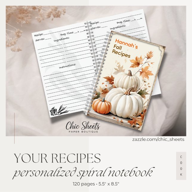 Cahier à reliure spirale de recettes d'automne per (Créateur téléchargé)
