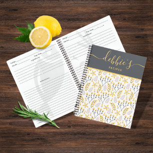 Cahier à reliure spirale de recettes personnalisée