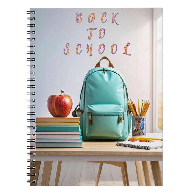 Cahier à reliure spirale de rentrée scolaire (Devant)