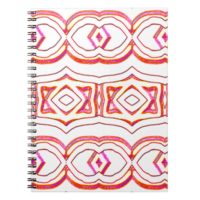 Cahier à reliure spirale, design tendance rouge bl (Devant)