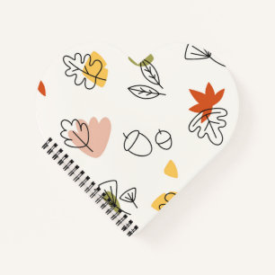 Cahier à reliure spirale en forme de cœur