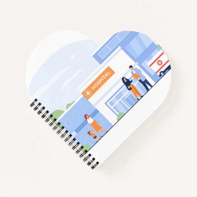 Cahier à reliure spirale en forme de cœur (Devant)