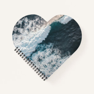 Cahier à reliure spirale en forme de cœur