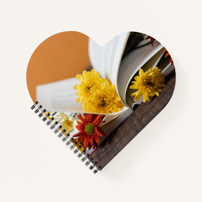 Cahier à reliure spirale en forme de cœur (Devant)