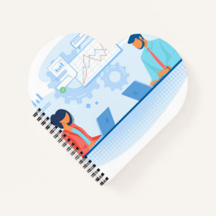 Cahier à reliure spirale en forme de cœur