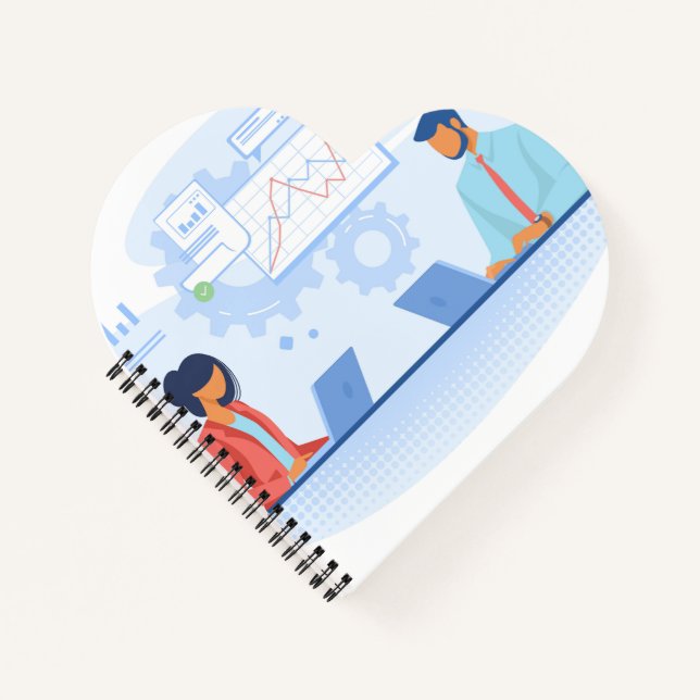 Cahier à reliure spirale en forme de cœur (Devant)