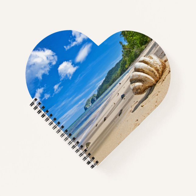 Cahier à reliure spirale en forme de cœur (Devant)