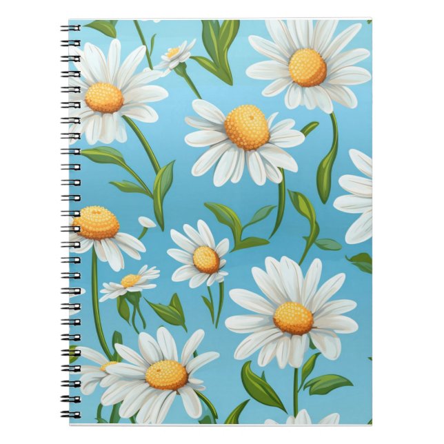 Cahier à reliure spirale Fleur de Bleu Ciel (Devant)