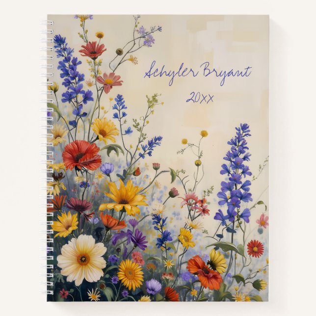 Cahier à reliure spirale Fleurs sauvages (Devant)