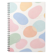 Cahier à reliure spirale Formes abstraites pastel