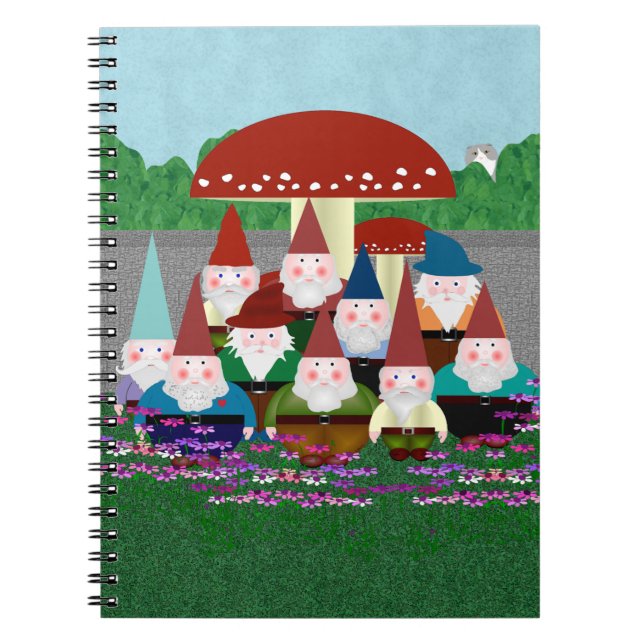 Cahier à reliure spirale Gnomes de jardin (Devant)