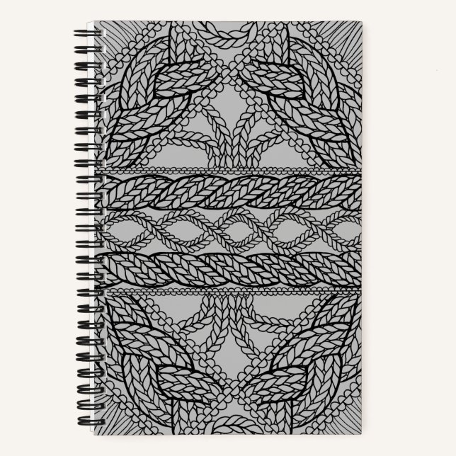 Cahier à reliure spirale GRAY CABLE KNIT 5.5x8.5 (Recto)